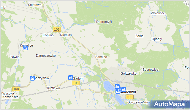 mapa Samlino, Samlino na mapie Targeo