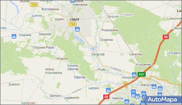 mapa Sangrodz, Sangrodz na mapie Targeo