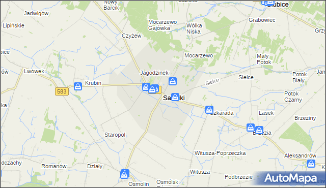 mapa Sanniki powiat gostyniński, Sanniki powiat gostyniński na mapie Targeo