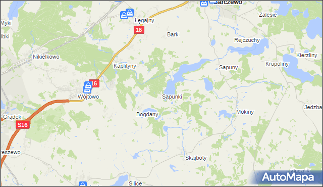 mapa Sapunki, Sapunki na mapie Targeo
