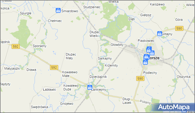 mapa Sarkajmy, Sarkajmy na mapie Targeo