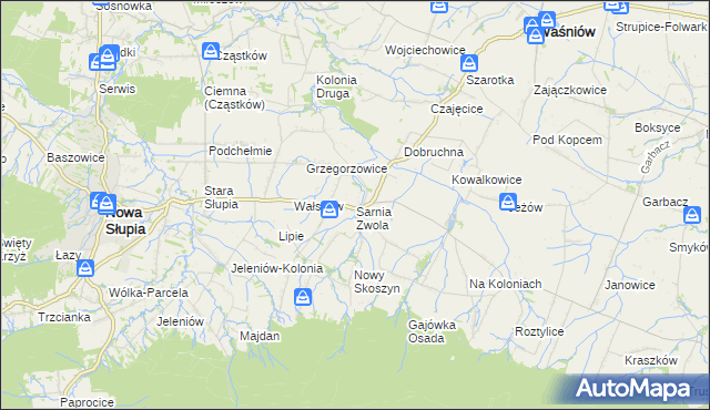 mapa Sarnia Zwola, Sarnia Zwola na mapie Targeo