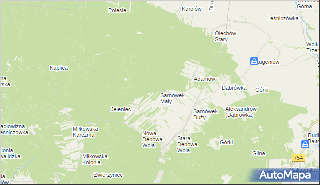 mapa Sarnówek Mały, Sarnówek Mały na mapie Targeo