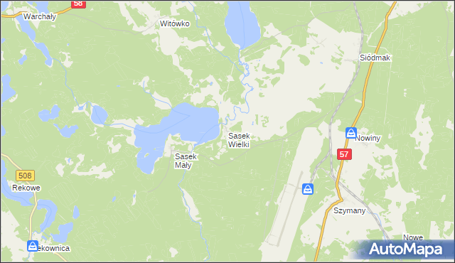 mapa Sasek Wielki, Sasek Wielki na mapie Targeo