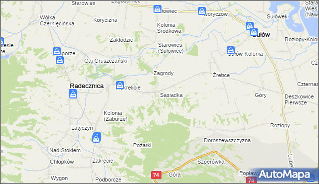 mapa Sąsiadka, Sąsiadka na mapie Targeo