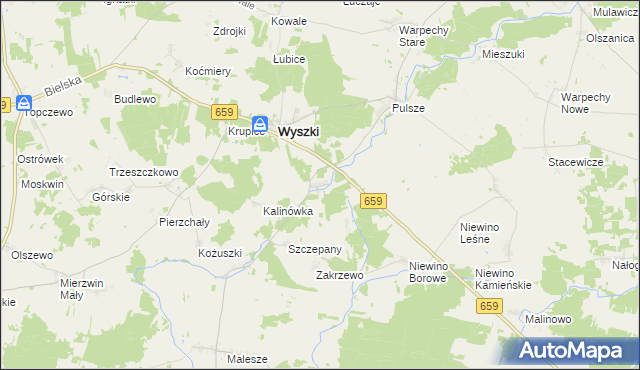 mapa Sasiny gmina Wyszki, Sasiny gmina Wyszki na mapie Targeo