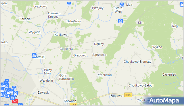 mapa Sątrzaska, Sątrzaska na mapie Targeo