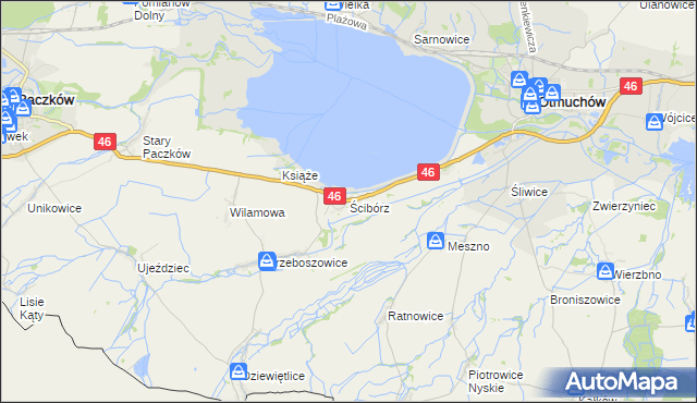 mapa Ścibórz, Ścibórz na mapie Targeo