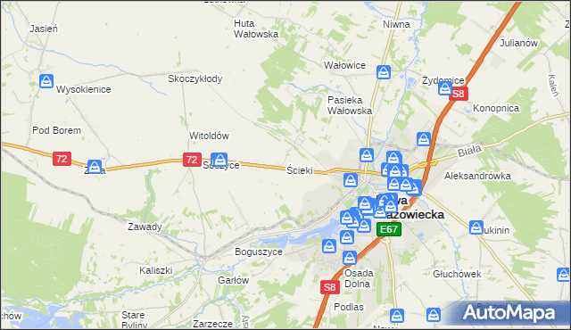 mapa Ścieki, Ścieki na mapie Targeo