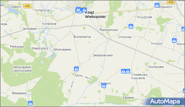 mapa Sebastianowo, Sebastianowo na mapie Targeo