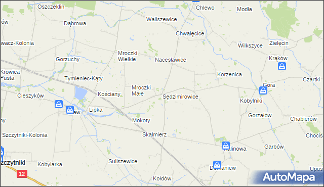 mapa Sędzimirowice, Sędzimirowice na mapie Targeo