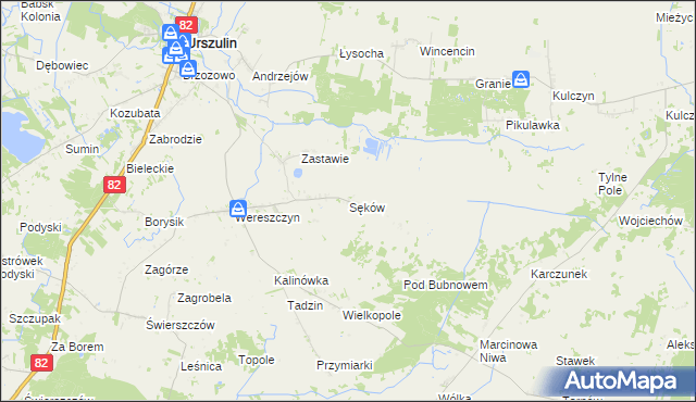 mapa Sęków, Sęków na mapie Targeo
