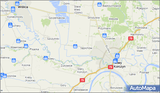 mapa Sępichów, Sępichów na mapie Targeo