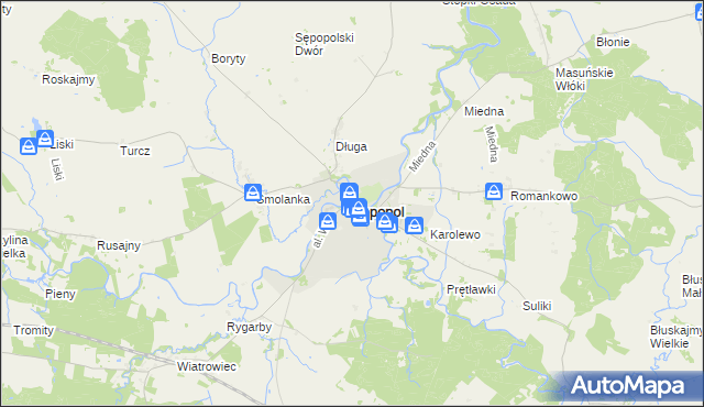 mapa Sępopol, Sępopol na mapie Targeo