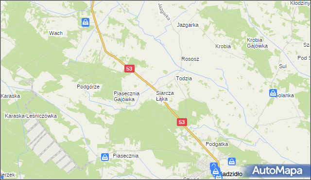 mapa Siarcza Łąka, Siarcza Łąka na mapie Targeo