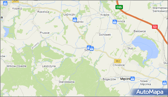 mapa Sichów, Sichów na mapie Targeo