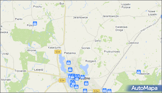 mapa Sicinek, Sicinek na mapie Targeo