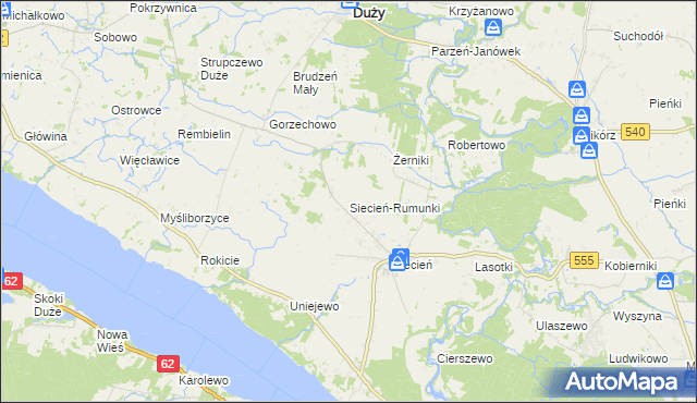 mapa Siecień-Rumunki, Siecień-Rumunki na mapie Targeo