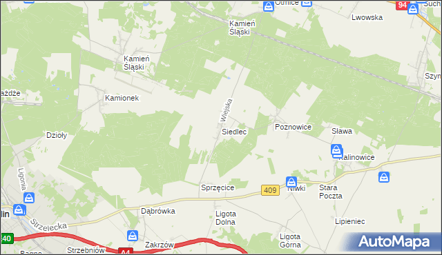 mapa Siedlec gmina Izbicko, Siedlec gmina Izbicko na mapie Targeo