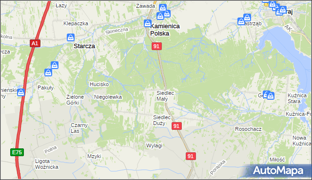 mapa Siedlec Mały, Siedlec Mały na mapie Targeo