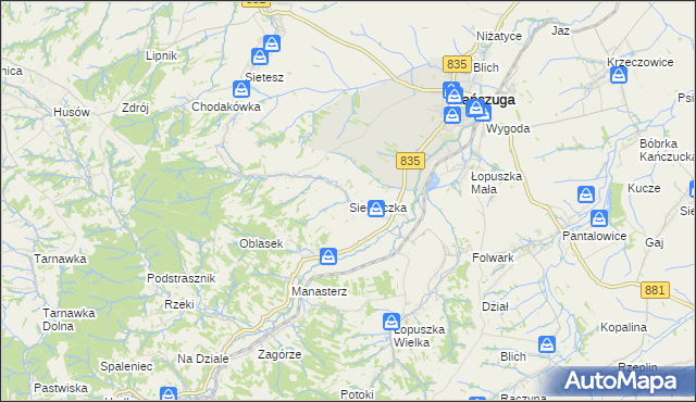 mapa Siedleczka, Siedleczka na mapie Targeo