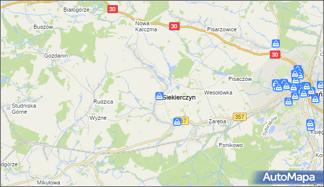 mapa Siekierczyn, Siekierczyn na mapie Targeo