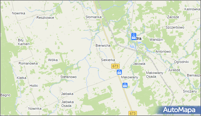 mapa Siekierka gmina Sidra, Siekierka gmina Sidra na mapie Targeo
