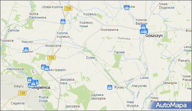 mapa Sielec gmina Goszczyn, Sielec gmina Goszczyn na mapie Targeo