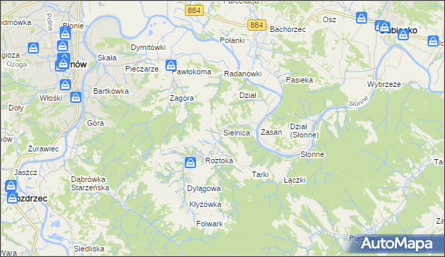 mapa Sielnica, Sielnica na mapie Targeo