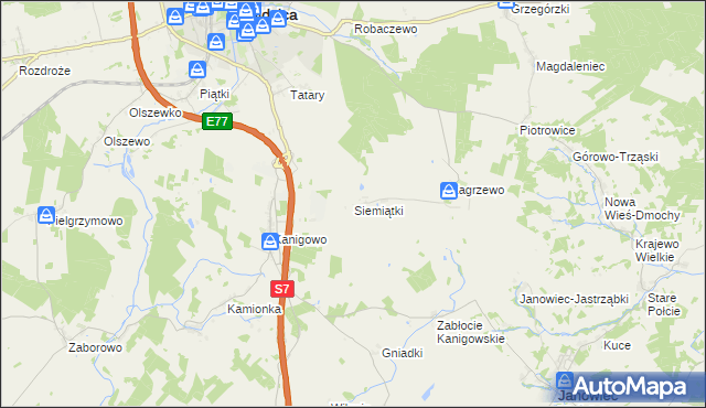 mapa Siemiątki, Siemiątki na mapie Targeo