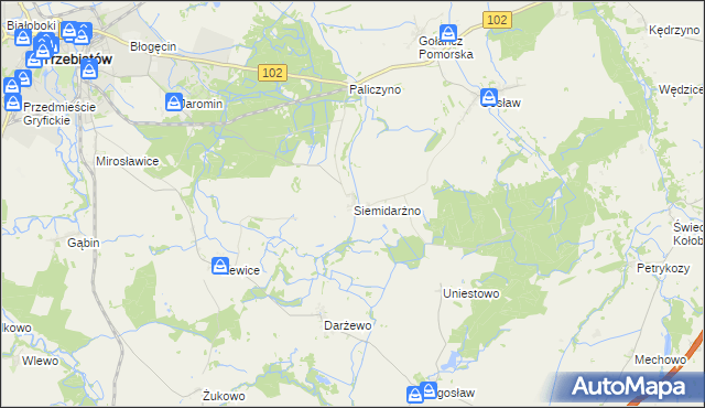 mapa Siemidarżno, Siemidarżno na mapie Targeo