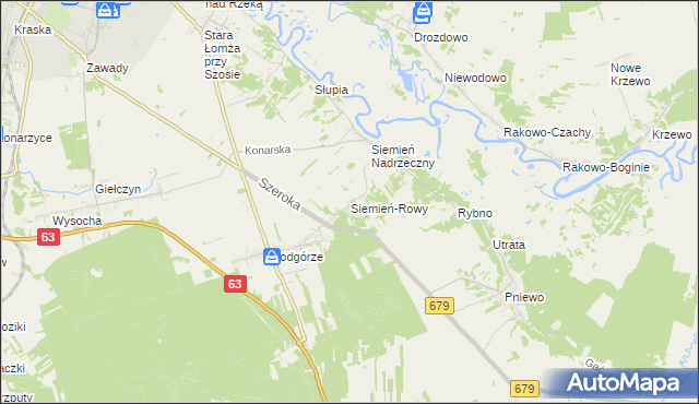mapa Siemień-Rowy, Siemień-Rowy na mapie Targeo