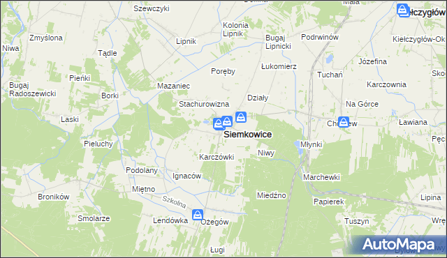 mapa Siemkowice, Siemkowice na mapie Targeo