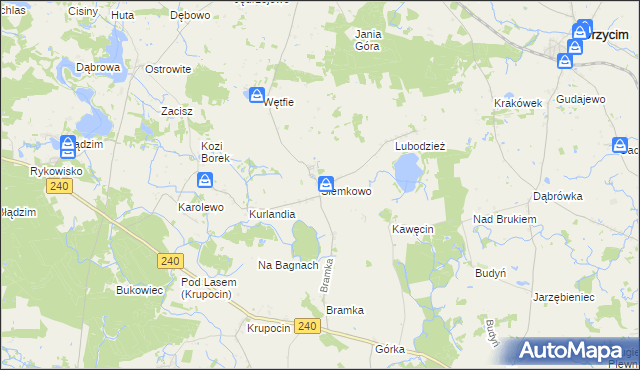 mapa Siemkowo, Siemkowo na mapie Targeo