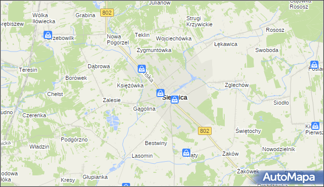 mapa Siennica powiat miński, Siennica powiat miński na mapie Targeo