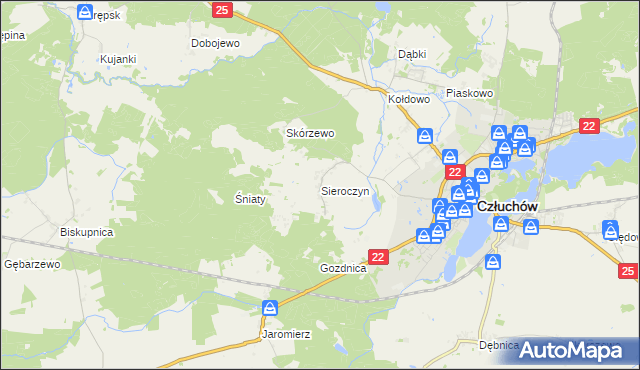 mapa Sieroczyn, Sieroczyn na mapie Targeo