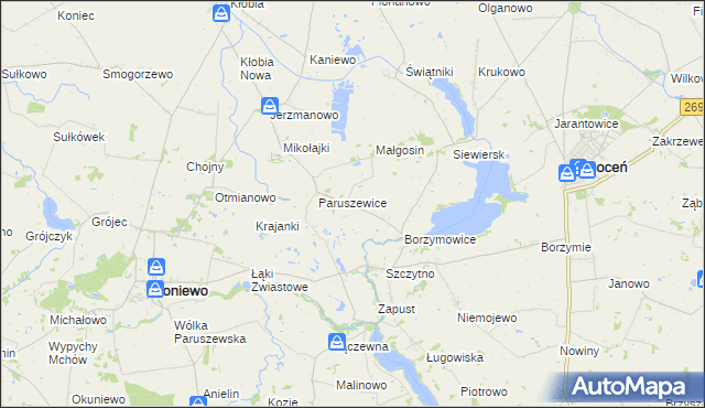 mapa Sieroszewo, Sieroszewo na mapie Targeo