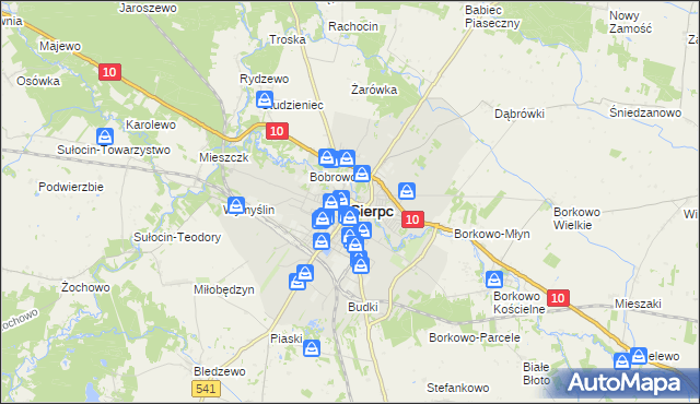 mapa Sierpc, Sierpc na mapie Targeo