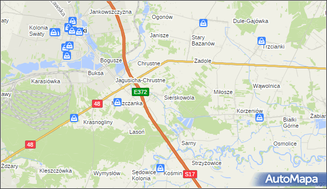 mapa Sierskowola, Sierskowola na mapie Targeo