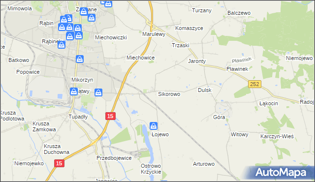 mapa Sikorowo gmina Inowrocław, Sikorowo gmina Inowrocław na mapie Targeo