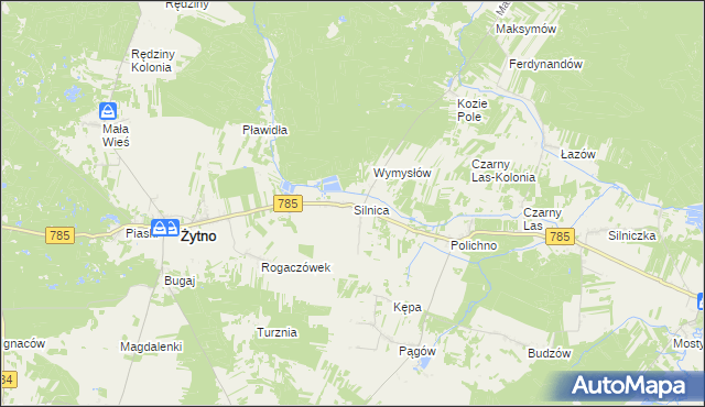 mapa Silnica, Silnica na mapie Targeo