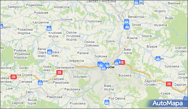 mapa Siołkowa, Siołkowa na mapie Targeo