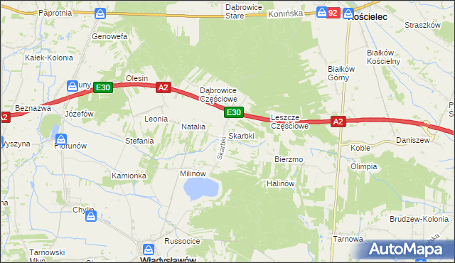 mapa Skarbki, Skarbki na mapie Targeo