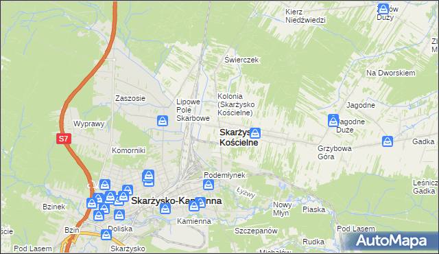 mapa Skarżysko Kościelne, Skarżysko Kościelne na mapie Targeo