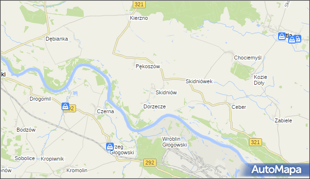 mapa Skidniów, Skidniów na mapie Targeo