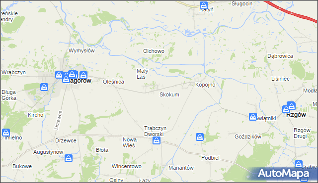 mapa Skokum, Skokum na mapie Targeo