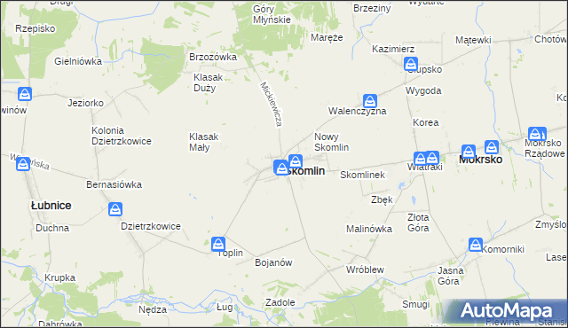 mapa Skomlin, Skomlin na mapie Targeo