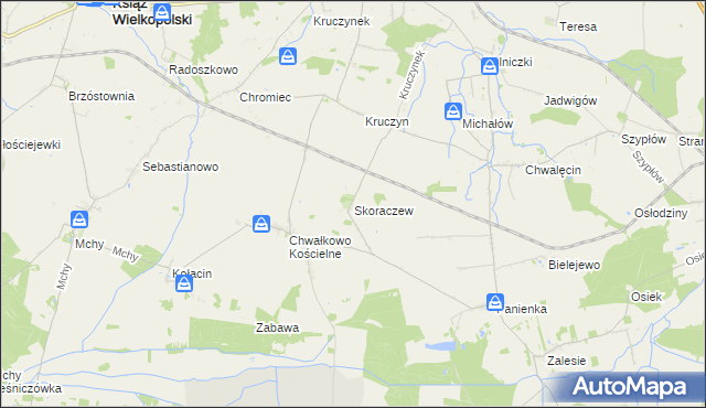 mapa Skoraczew, Skoraczew na mapie Targeo