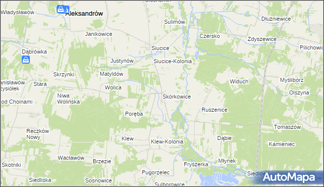 mapa Skórkowice, Skórkowice na mapie Targeo