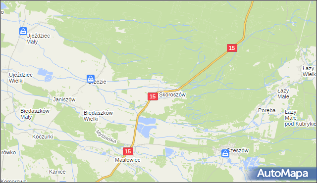 mapa Skoroszów gmina Trzebnica, Skoroszów gmina Trzebnica na mapie Targeo